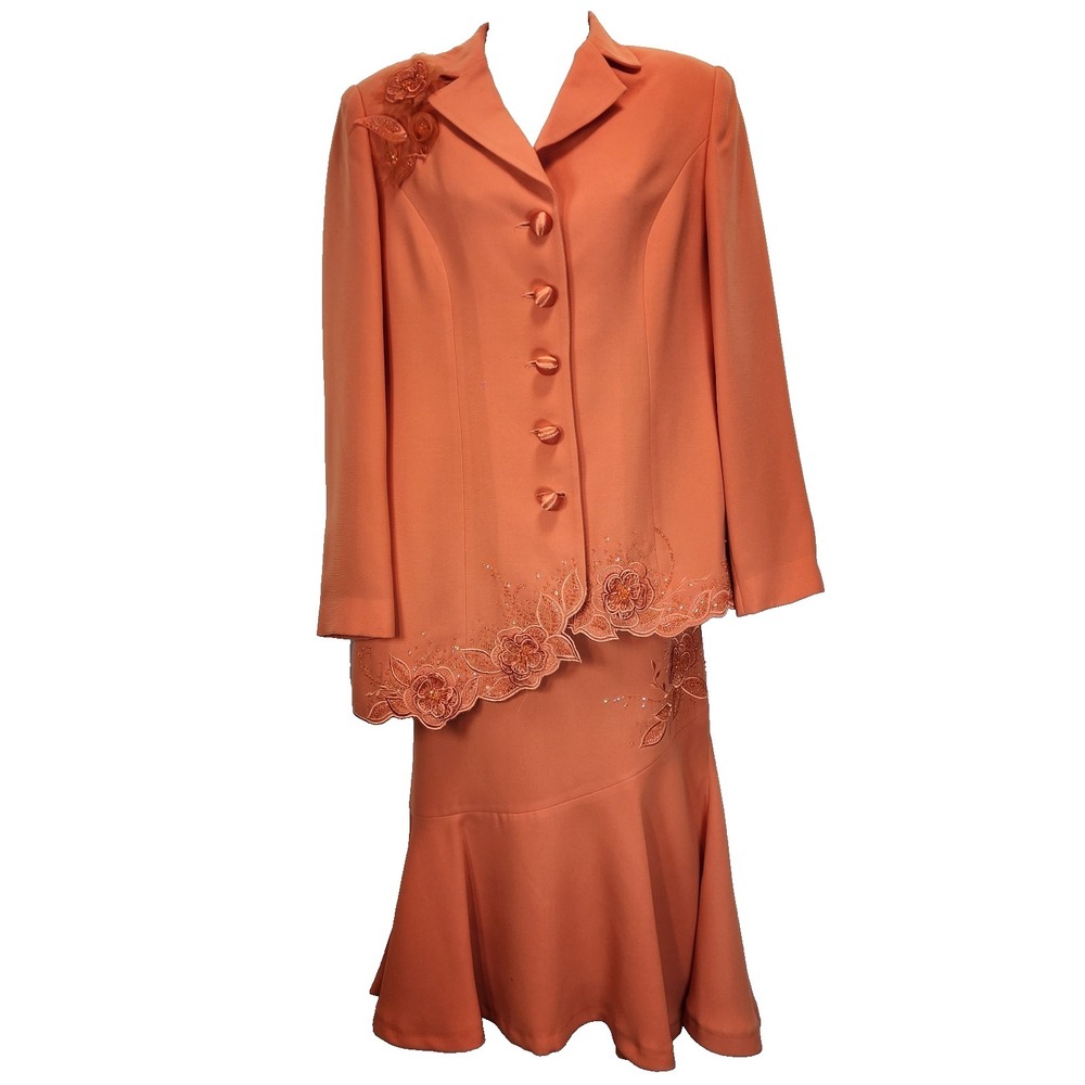 Milano Women's Size 10 Skirt Suit Asymmetrical Jacket Mother of Bride Wedding